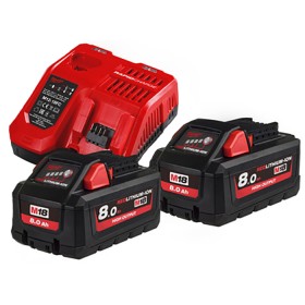 КОМПЛЕКТ ЗАРЯДНО И ДВЕ БАТЕРИИ MILWAUKEE M18HNRG-802